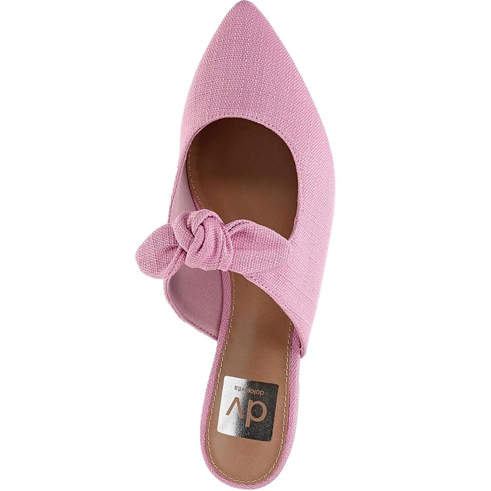 Dolce Vita Women's Pink Knotted Mules Linen New in box size 6